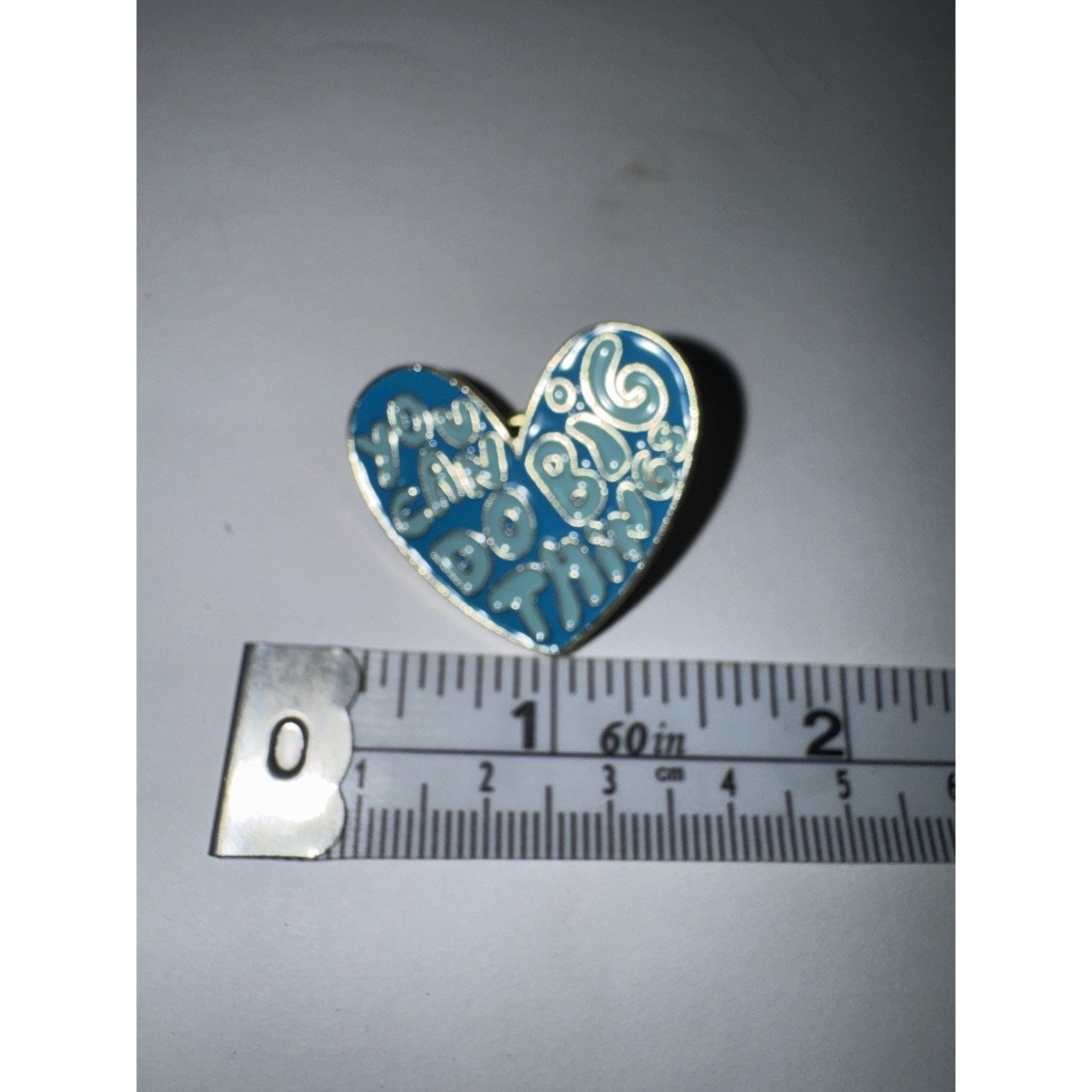You Can Do Big Things Blue Heart Brooch Pin 10$